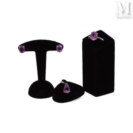 Amethyst-Set aus 18 Karat Weißgold (750°/°°), best