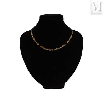 Halskette aus 18 Karat Gelbgold (750°/°°) mit durc