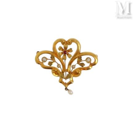 Flower Brooch
18K yellow gold (750°/°°) brooch dep