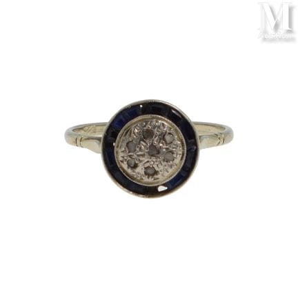 Bague en or gris 18K (750°/°°) et platine (950°/°°