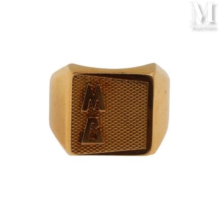 Siegelring aus 18 Karat Gelbgold (750°/°°) mit der