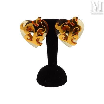 YVES SAINT LAURENT
A pair of gold-tone metal fashi