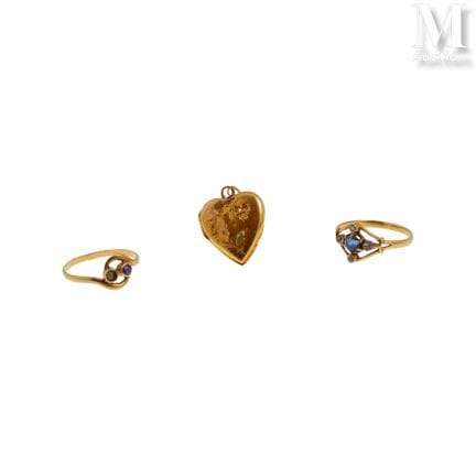 Set of 18K yellow gold jewelry (750°/°°) consistin