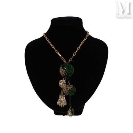 DIOR
Fashion necklace in gold-tone metal with elon