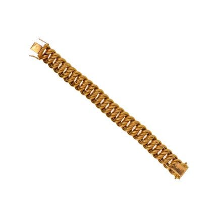18k yellow gold (750°/°°) bracelet with a curb cha