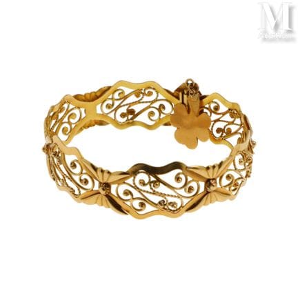 Armband aus 18 Karat Gelbgold (750°/°°), mit durch