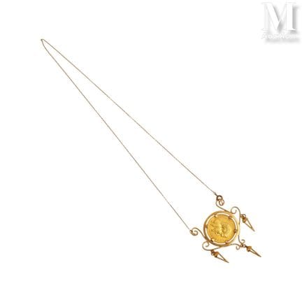 Collier pièce de 50 FF
Collier en or jaune 18k (75