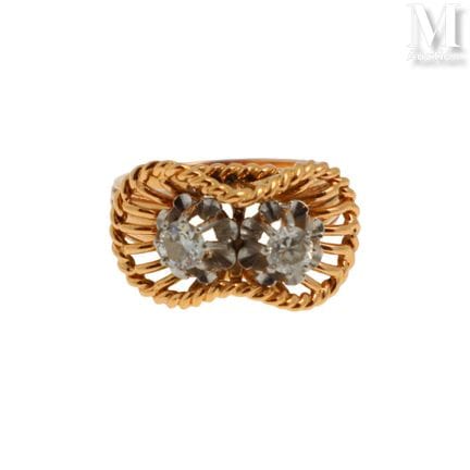 Bague diamants
Bague en or jaune 18K (750°/°°) et 