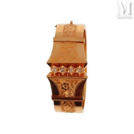 Bracelet articulé en or rose 18K (750°/°°) le cent