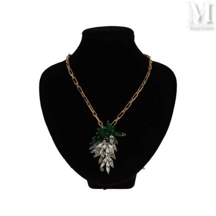 DIOR
Fashion necklace in gold-tone metal with elon