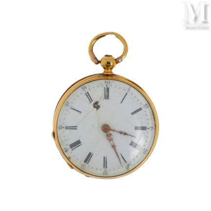 Kragenuhr aus 18 Karat Gelbgold (750°/°°), Zifferb