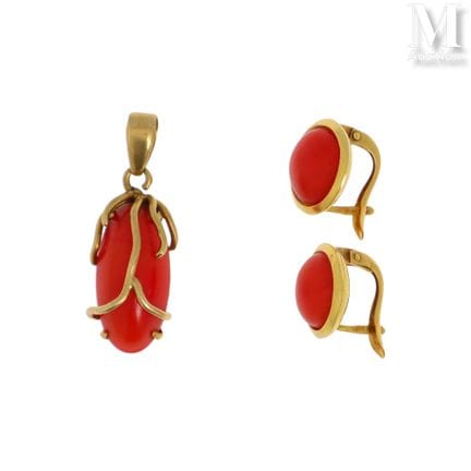 A half set in 18K yellow gold (750°/°°), 14K gold 