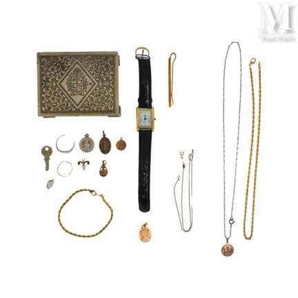 Set of 18K yellow and white gold jewelry (750°/°°)