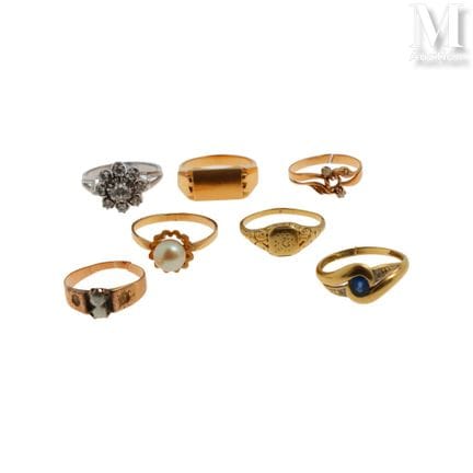 Set of 18k yellow and white gold jewelry (750°/°°)