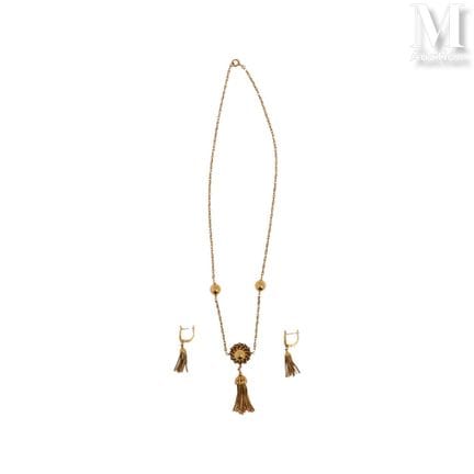 Schmuckset aus 18-karätigem Gelbgold (750°/°°), be