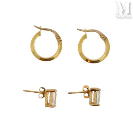 Pair of 18k yellow gold earrings (750°/°°).
Gross 