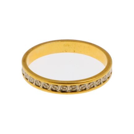 American wedding band in 18k yellow and white gold