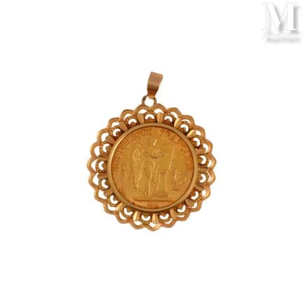 Pendentif pièce 20 FF or
Pendentif en or jaune 18K