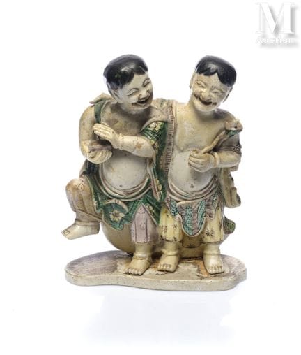 CHINE, Epoque Kangxi, XVIIIe siècle
Groupe en porc
