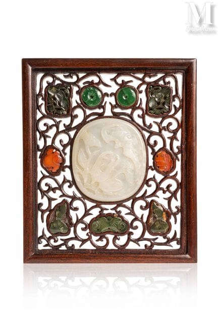 CHINE, XIXe siècle
Ecran de table
En bois sculpté 