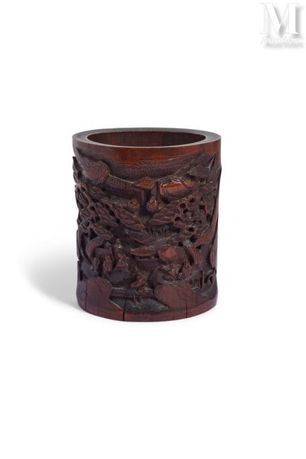 CHINE, XIXe siècle
Pot à pinceaux "Bitong" en bamb