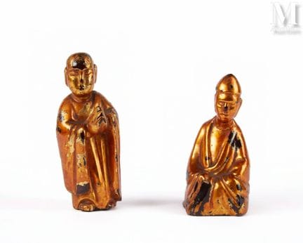 VIETNAM, XXe siècle
Ensemble de deux sujets en boi