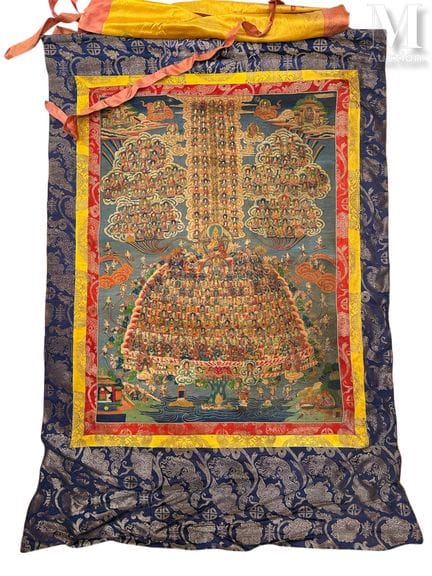 TIBET, XIXe siècle
Tangka à la détrempe sur coton
