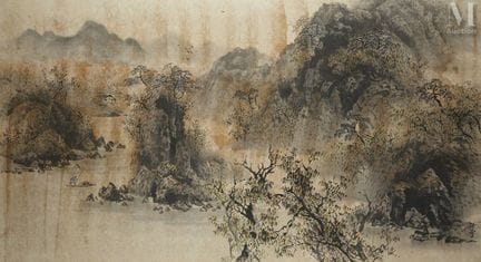 CHINE, XXe siècle
Paysage
Encre et couleurs sur pa