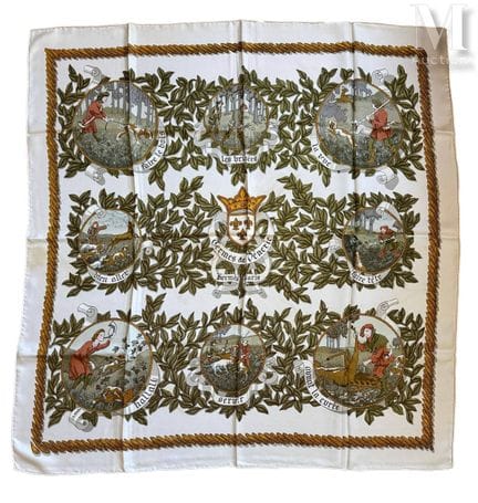 HERMÈS PARIS
Printed silk carré, “Termes de Véneri