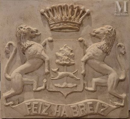 Gipsplatte mit Flachrelief,
die als Vorlage für di