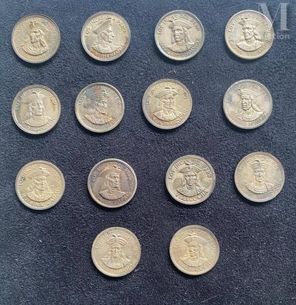 Conjunto de catorce monedas de plata
Los incas del