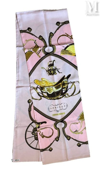 HERMÈS PARIS
Long printed silk scarf, “Springs” mo