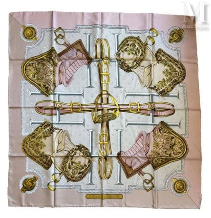 HERMÈS PARIS
Printed silk carré, “Selles à Housse”