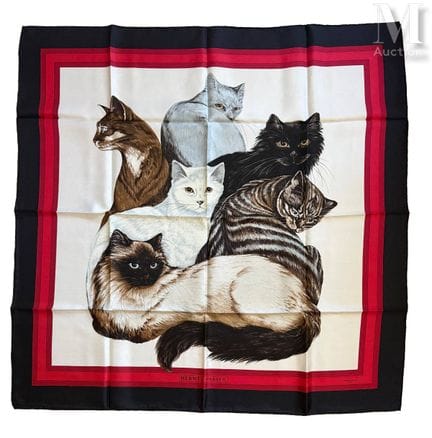 HERMÈS PARIS
Printed silk carré, “Les Chats” desig