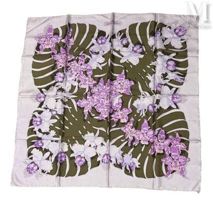 HERMÈS PARIS
Printed silk carré, “Orchidées III” p
