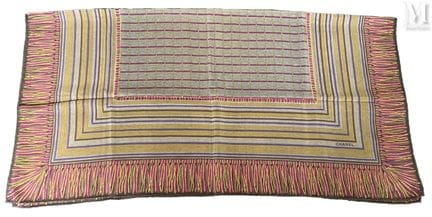 CHANEL
Multicolored silk scarf with a geometric pa