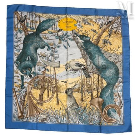 HERMÈS PARIS
Printed silk carré, “Chasse au Bois” 