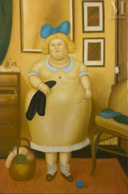 Im Stil von Botero,
Porträt einer jungen Frau
Repr