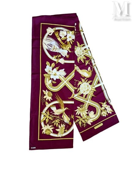 HERMÈS PARIS
Long printed silk scarf, “Caraïbes” m