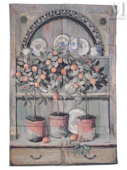 DE VILLENEUVE F. (XX)  Tapiz
Naturaleza muerta con