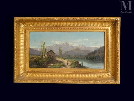Escuela francesa del siglo XX
Lago al pie de la mo