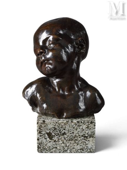 DALOU, Jules (1838–1902) Bronze cast
Bust of a sle