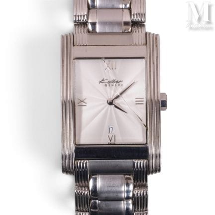 KOLBER
Rectangular men's stainless steel watch. 20