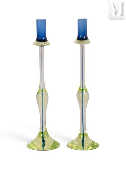 Gino CENEDESE (1907-1973)
Par de candelabros de cr
