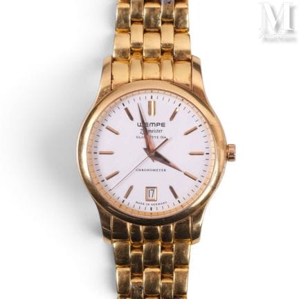 WEMPE
Zeitmaster
Round men's watch in gold-plated 