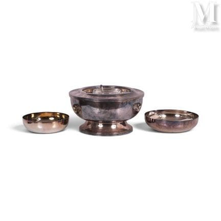 Plato para caviar
acompañado de dos copas
Metal pl