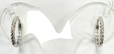 Pair of 750°/ (18K) white gold hoop earrings set w