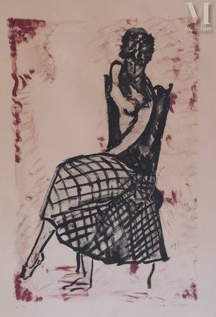 ORLOFF Chana (1888–1968) Color lithograph
"Seated 