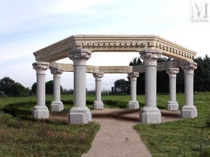 An architectural structure made of antique stone, 
