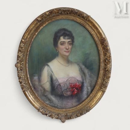 Eugéne FAVIER (1860- ? ) Pastel
"Mujer con collar 